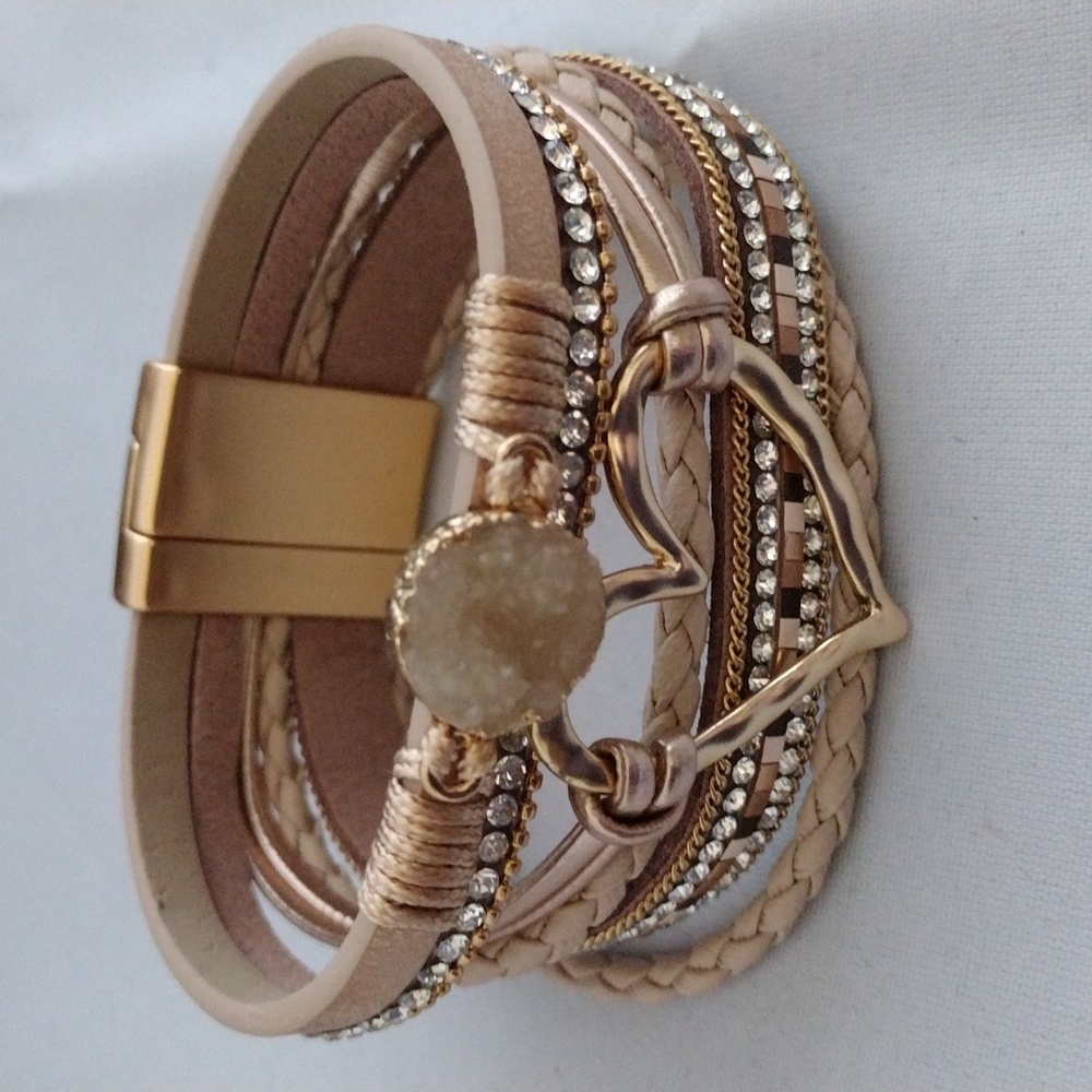 Rose Gold Magnetic Layered Bangle